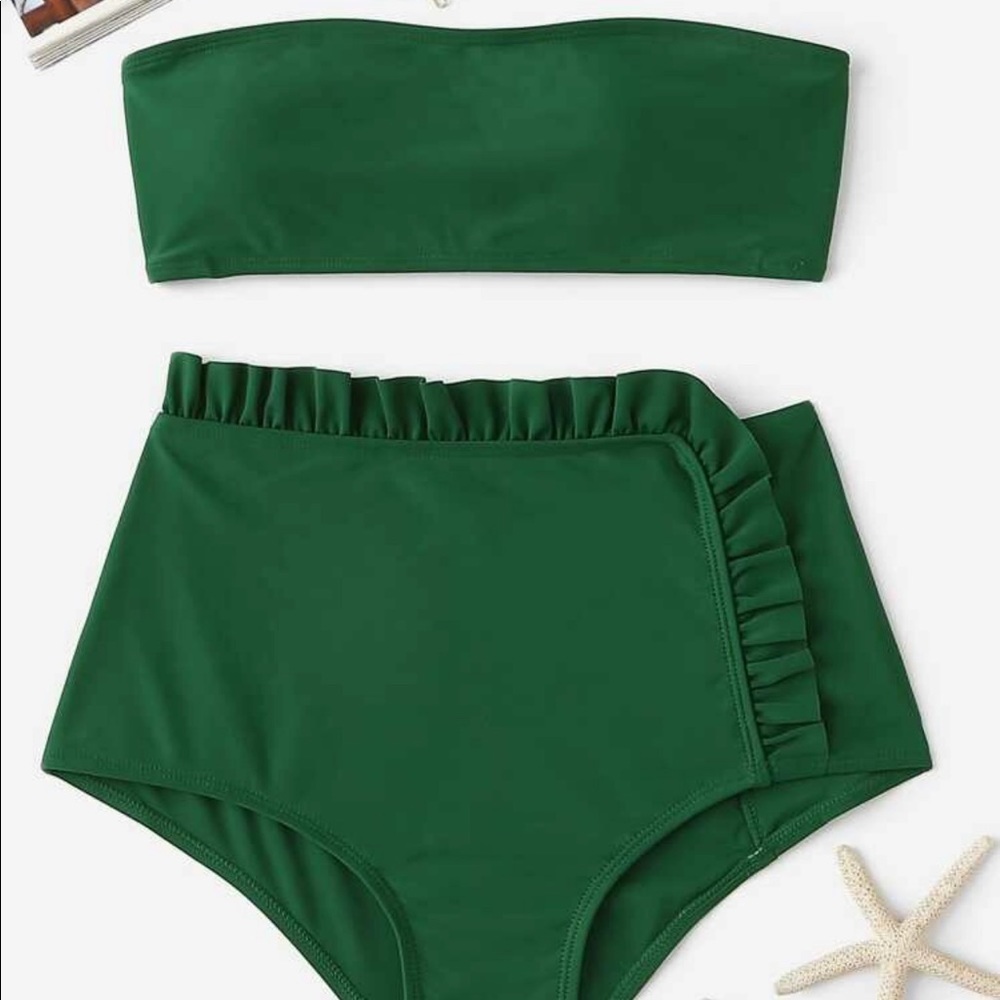 Dark green High waisted bathing suit